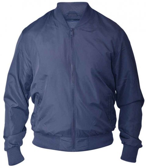 D555 JAMES Lined Bomber Jacket Navy - Vestes - Vestes homme grandes tailles