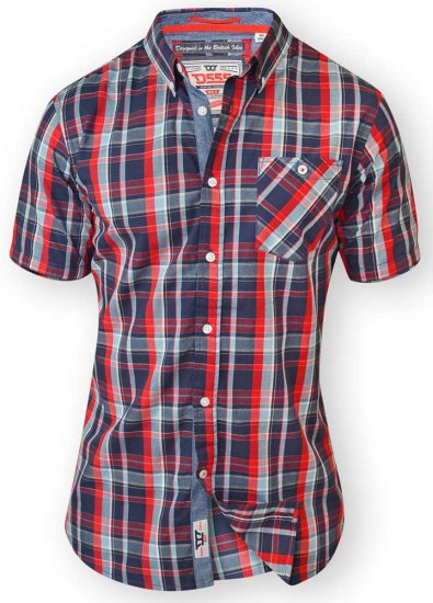 D555 MALCOLM Short Sleeve Button Down Shirt & T-shirt Combo - Chemises - Chemises Grandes Tailles Hommes