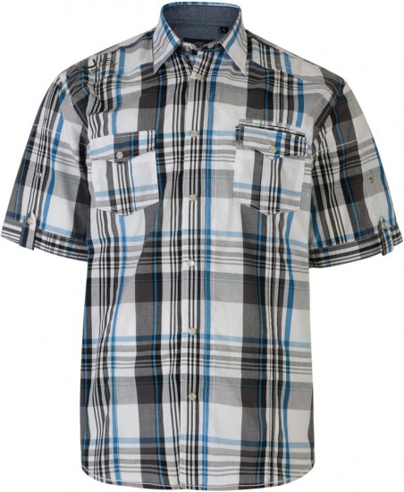 Kam Jeans Short Sleeve Check Shirt Sand - Chemises - Chemises Grandes Tailles Hommes