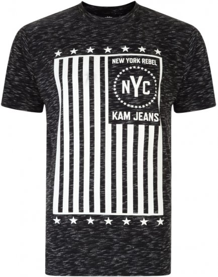 Kam Jeans NY Rebel Tee -Black Edition - T-shirts - T-shirts Homme Grande Taille