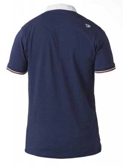 D555 GARFIELD Short Sleeve Stretch Polo Shirt Navy - Polos - Polos homme grande taille
