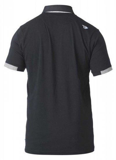 D555 SWANN Short Sleeve Stretch Polo Black - Polos - Polos homme grande taille