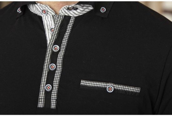 D555 SWANN Short Sleeve Stretch Polo Black - Polos - Polos homme grande taille