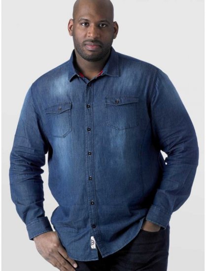 D555 Tobias LS Vintage Denim Shirt - Chemises - Chemises Grandes Tailles Hommes