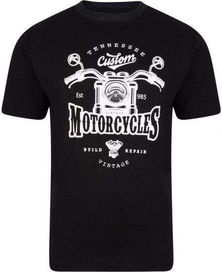 Kam Jeans 5105 Tennessee MC T Black - T-shirts - T-shirts Homme Grande Taille