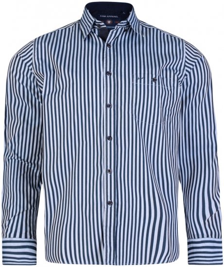 Kam Jeans 6139 Long Sleeve Shirt Navy - Chemises - Chemises Grandes Tailles Hommes