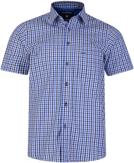 Kam Jeans 6140 Short Sleeve Shirt Navy - Chemises - Chemises Grandes Tailles Hommes