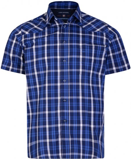 Kam Jeans 6143 Short Sleeve Shirt Navy - Chemises - Chemises Grandes Tailles Hommes