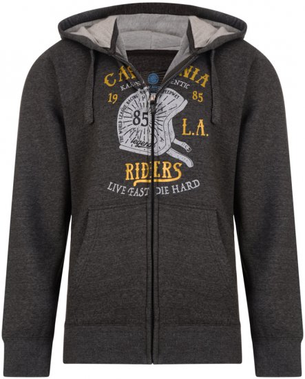 Kam Jeans 772 California Rider Hoodie Charcoal - Sweatshirts & hoodies - Sweatshirts/Hoodies grande taille homme