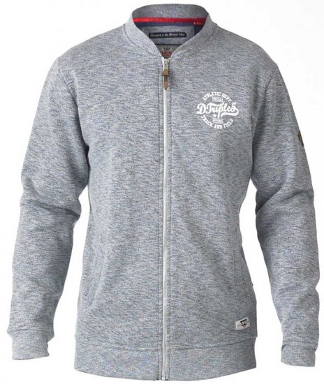 D555 Sandford Sweat Jacket Grey - Sweatshirts & hoodies - Sweatshirts/Hoodies grande taille homme