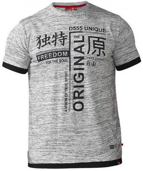 D555 Harold T-shirt Grey - T-shirts - T-shirts Homme Grande Taille