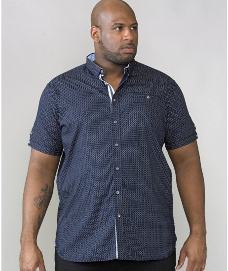 D555 Republic Short Sleeve Shirt Navy - Chemises - Chemises Grandes Tailles Hommes