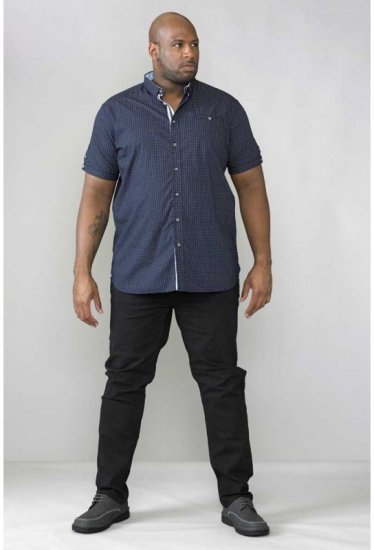 D555 Republic Short Sleeve Shirt Navy - Chemises - Chemises Grandes Tailles Hommes