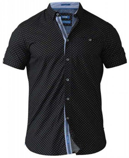 D555 Ollie Short Sleeve Shirt Black - Chemises - Chemises Grandes Tailles Hommes