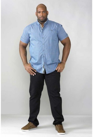 D555 Limburg Short Sleeve Shirt Blue - Chemises - Chemises Grandes Tailles Hommes