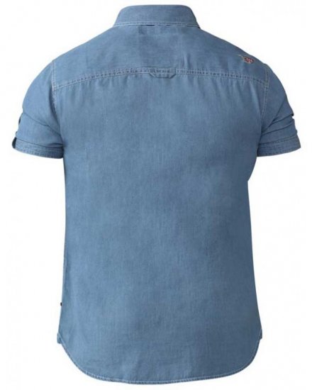 D555 Nathan Short Sleeve Shirt Blue - Chemises - Chemises Grandes Tailles Hommes