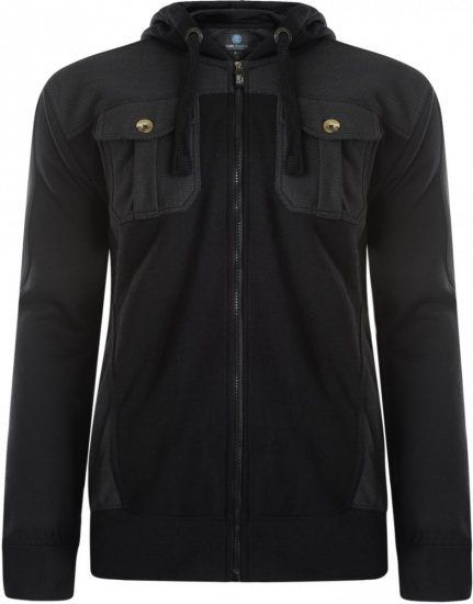 Kam Jeans 700 Contrast Print Hoody Black - Sweatshirts & hoodies - Sweatshirts/Hoodies grande taille homme