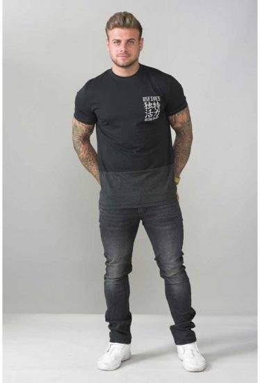 D555 Emerson T-shirt Black & Charcoal - T-shirts - T-shirts Homme Grande Taille