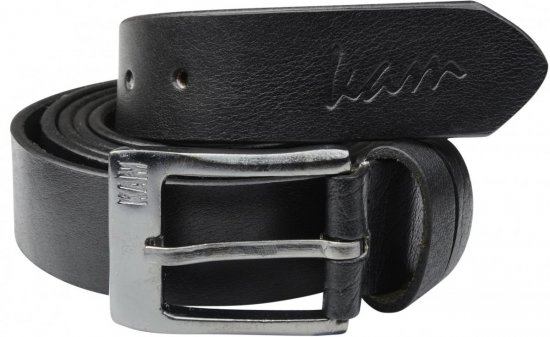 Kam Jeans 913 Jeans Belt Genuine Leather Black, 3,5cm - Ceintures - Ceintures grandes tailles pour hommes
