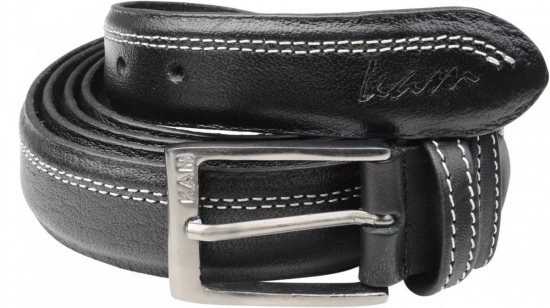 Kam Jeans 916 Leather Belt Black, 4cm - Ceintures - Ceintures grandes tailles pour hommes