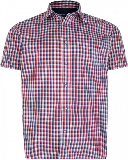 Kam Jeans 6145 Short Sleeve Shirt Red - Chemises - Chemises Grandes Tailles Hommes