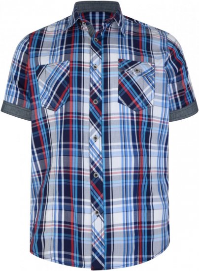 Kam Jeans 6149 Short Sleeve Shirt Blue - Chemises - Chemises Grandes Tailles Hommes
