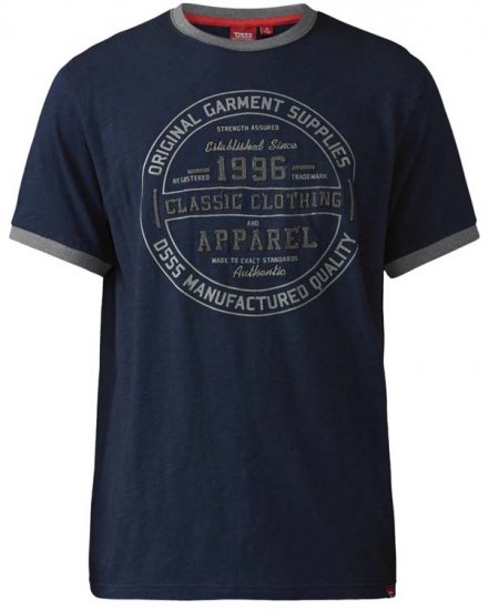 D555 Wilfred T-shirt Navy - T-shirts - T-shirts Homme Grande Taille