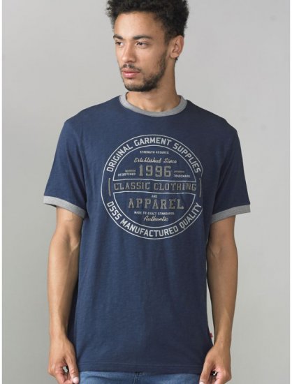 D555 Wilfred T-shirt Navy - T-shirts - T-shirts Homme Grande Taille