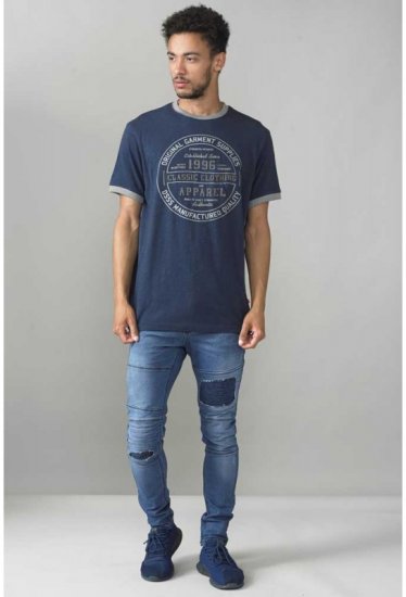 D555 Wilfred T-shirt Navy - T-shirts - T-shirts Homme Grande Taille