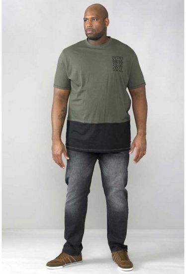D555 Emerson T-shirt Khaki & Black - T-shirts - T-shirts Homme Grande Taille