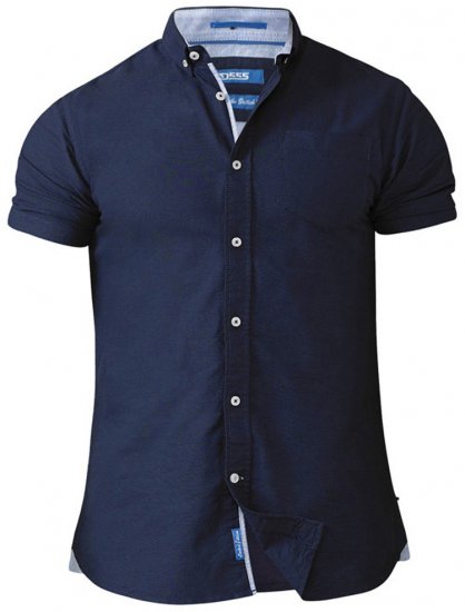 D555 Norman Short Sleeve Oxford Shirt Navy - Chemises - Chemises Grandes Tailles Hommes