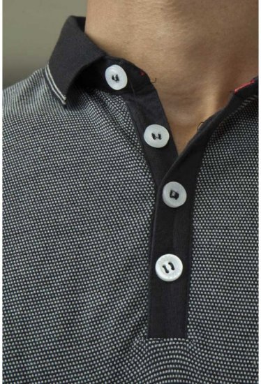 D555 Cecil Polo Black - Polos - Polos homme grande taille