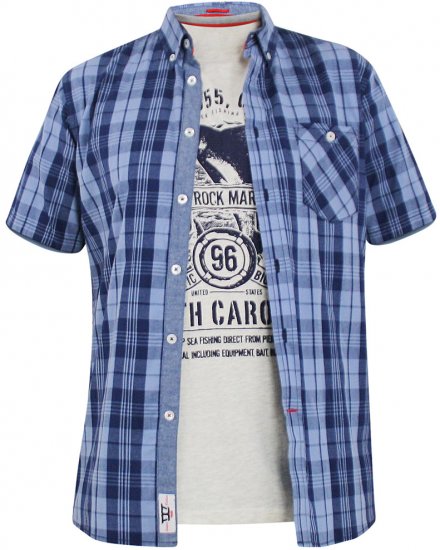 D555 Genoa Short Sleeve Shirt & T-shirt Combo - Chemises - Chemises Grandes Tailles Hommes