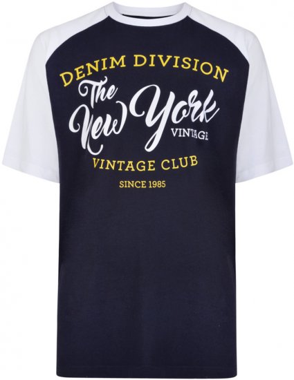 Kam Jeans 5210 Denim Division T-shirt Navy - T-shirts - T-shirts Homme Grande Taille