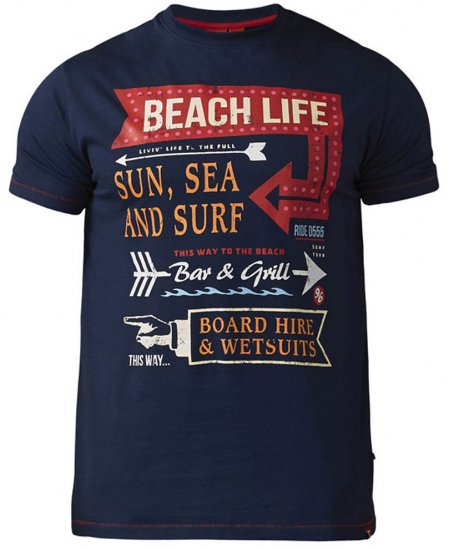 D555 Kennedy T-shirt Navy - T-shirts - T-shirts Homme Grande Taille