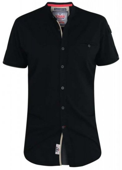 D555 Archer Collarless Shirt Black - Chemises - Chemises Grandes Tailles Hommes