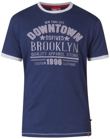 D555 Hatter T-shirt Navy - T-shirts - T-shirts Homme Grande Taille