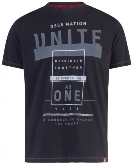 D555 Phillip T-shirt Black - T-shirts - T-shirts Homme Grande Taille