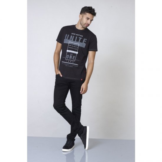 D555 Phillip T-shirt Black - T-shirts - T-shirts Homme Grande Taille