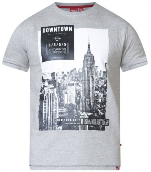 D555 Clive T-shirt Grey - T-shirts - T-shirts Homme Grande Taille
