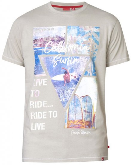 D555 Gordon T-shirt Pale Khaki - T-shirts - T-shirts Homme Grande Taille