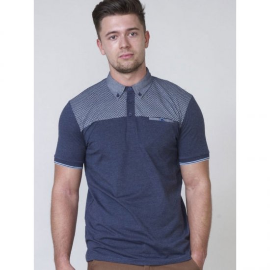 D555 Brent Polo Denim Blue - Polos - Polos homme grande taille