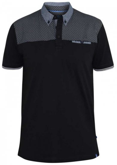D555 Brent Polo Black - Polos - Polos homme grande taille