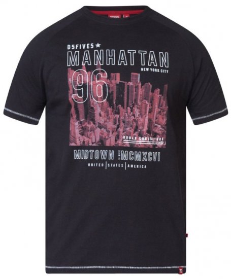 D555 Perry T-shirt Black - T-shirts - T-shirts Homme Grande Taille