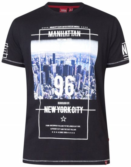 D555 Ethan T-shirt Black - T-shirts - T-shirts Homme Grande Taille