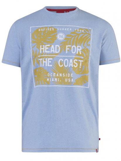 D555 Arizona T-shirt Light Blue - T-shirts - T-shirts Homme Grande Taille