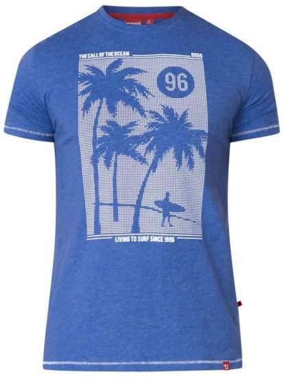 D555 Kansas T-shirt Blue - T-shirts - T-shirts Homme Grande Taille