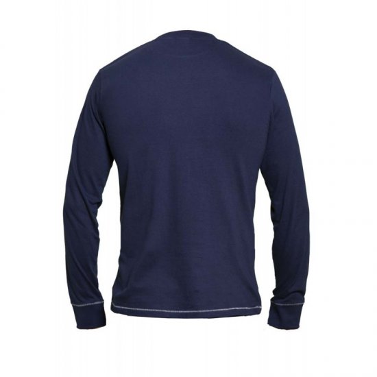 D555 Austin Long Sleeve T-shirt Navy - T-shirts - T-shirts Homme Grande Taille
