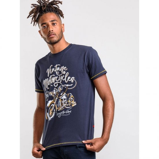 D555 Slater T-shirt Navy - T-shirts - T-shirts Homme Grande Taille