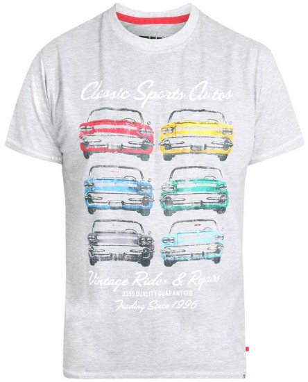 D555 Jenson T-shirt Grey - T-shirts - T-shirts Homme Grande Taille